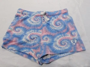 Hurley Girls Soft Blue Pink Multicolor Spiral Print Lounge Shorts Size Large - Picture 1 of 8
