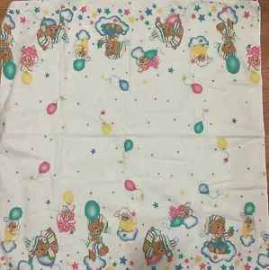 Vintage Teddy Bettbär Empfangsdecke Riegel Flanell 80er - Bild 1 von 2