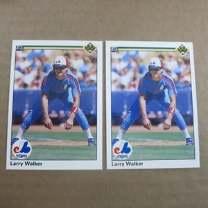 Larry Walker RCs (2) 1990 Upper Deck #466 Montreal Expos Rockies Cardinals HOF - Picture 1 of 2
