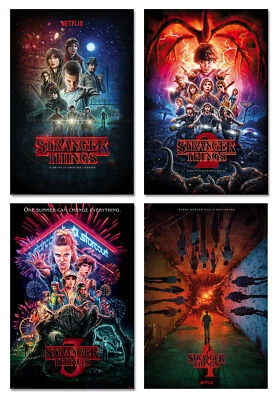 MOVIE POSTERS USA STRANGER THINGS - SEASONS 1, 2, 3 & 4 - TV SHOW POSTER SET (REGULAR STYLES 2)
