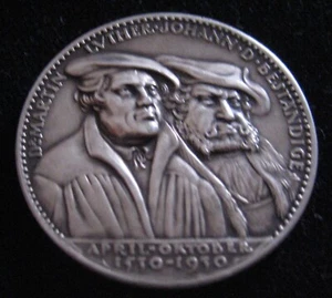 MDS GOETZ SILBERMEDAILLE 1930 "MARTIN LUTHER UND JOHANN DER BESTÄNDIGE" #O - Bild 1 von 2