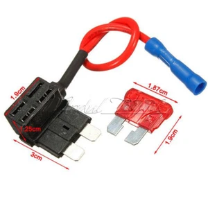 12V Car Fuse Add-a-circuit Standard ATM APM Auto Blade Fuse Holder TAP Adapter - Bild 1 von 4