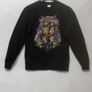 Harry Potter Größe Medium Hogwarts Wappen Rundhalsausschnitt Langarm Sweatshirt schwarz - Bild 1 von 7