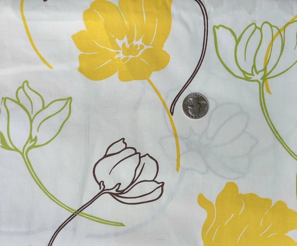 2 Yds Cotton Quilting Fabric-Reflections by Hoffman-White/Yellow/Green Florals - Image 1 of 1