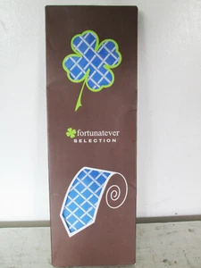 Men's Fortunatever Selection Extra Long Neck Tie Blue/White Plaid Polyester NIB - Picture 1 of 2