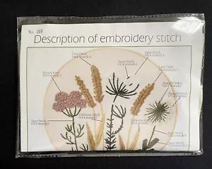Embroidery Kit Floral Needle Floss Printed Fabric Instruction Teaching Guide 369 - Picture 1 of 3