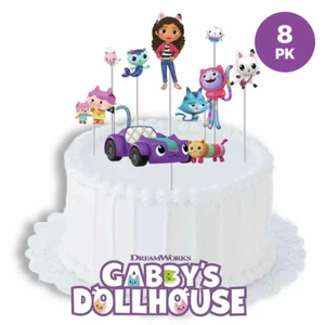 8pk Gabby's Dollhouse Cake Toppers Decorating Kit | Girls Party Supplies - Picture 1 of 2