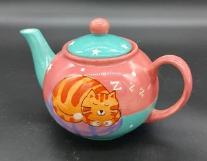 Vintage Whittard Of Chelsea Cool Yule Cosy Cat Nap Ginger Cat Tea Pot - Bild 1 von 7