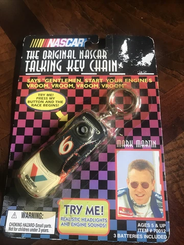BSI (1998) Nascar Talking Keychain Mark Martin's #6 Valvoline Ford Taurus New Cover