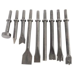 Pneumatic Chisel Tool Set 9pcs Air Hammer Punch Chipping Bits Tool 0.39'' Shank - Picture 1 of 12