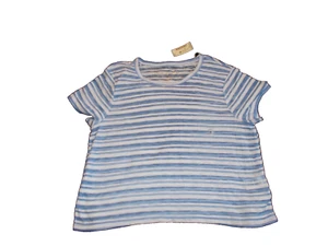 CAMISA MUJER NUEVA CON ETIQUETAS AEROPOSTALE CROPPED AZUL RAYAS TALLA PEQUEÑA - Imagen 1 de 3