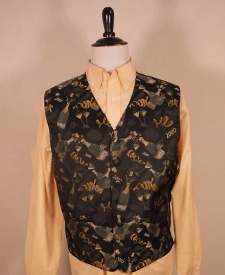 Michael Brandon Mens Year 2000 Party 21st Century Vest Waist Coat Size Large L - Image 1 of 4