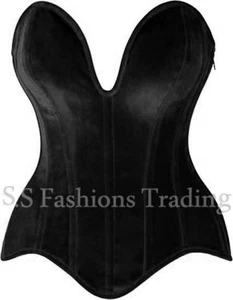 Velvet Steel Boned Corset Overbust Waist Training Women's Heavy Duty Corset - Picture 1 of 20