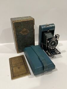 Vanity Kodak Vest Pocket Series III Folding Camera Green W/ Case + Box - Exc+