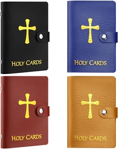 4 Pcs Holy Card Holder Carrying Each Case Hold to 40, Prayer Holder with Gold St - Picture 1 of 12