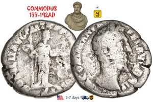 Ancient Roman Empire Coin Silver Denarius COMMODUS 177 - 192 AD Authentic #30344 - Picture 1 of 3