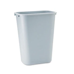 Rubbermaid Commercial Deskside Plastic Wastebasket Rectangular 10 1/4 gal Gray - Picture 1 of 2