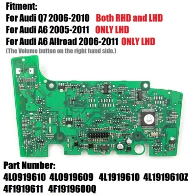 For Audi Q7 05-10 MMI 3G Multimedia Control Board Panel PCB Repair DE - Image 1 of 4