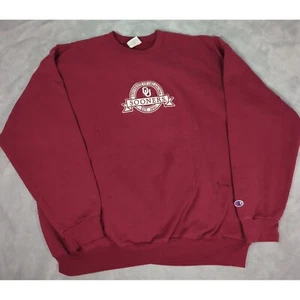 Vintage Oklahoma Sooners Sweatshirt Men XXL Red Champion Graphic Crew Neck 1990s - Picture 1 of 11