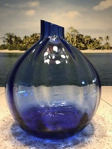 Mikasa Billow Vase kobaltblau mundgeblasen - Bild 1 von 2