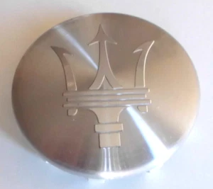 MASERATI SILVER 60mm (2-3/8") SNAP-IN WHEEL CENTER CAP. # C403 SPM. 10 CLIPS. - Picture 1 of 8