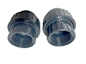 UNION PRESSURE PIPE 2 inch Plain to Thread PVC x 2 Fittings Koi Fish Pond - Picture 1 of 7