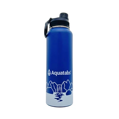 Aquatabs Insulated Stainless Steel 40 oz Water Purifier Water Bottle (Blue) - Image 1 of 4
