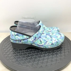Dansko LT PRO Clogs Damen 40 Größe 9,5 10 Schuhe blau Herz Lackleder Slipper - Bild 1 von 10