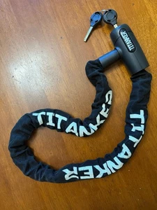 Titanker 3" Bike Chain Lock with Keys Security Heavy Duty Anti-Theft - Picture 1 of 4