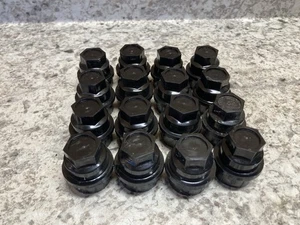 16 BLACK Lug Nut COVERS CAP CHEVY GMC SILVERADO 2500 3500 FULL SIZE TRUCK VAN - Picture 1 of 6