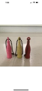 Coca Cola Coke Bottle Key Chain Fob Lot 3 Vintage Neon 2" Advertising Soda - Picture 1 of 2