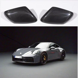 Dry Carbon Fiber Car Side Mirror Covers For Porsche Taycan 911 992 2019-26 - Picture 1 of 7