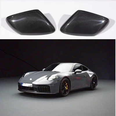 Dry Carbon Fiber Car Side Mirror Covers For Porsche Taycan 911 992 2019-26 - Image 1 of 4