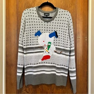 Maglione natalizio brutto divertente pupazzo di neve ubriaco di carbonio grande usato in ottime condizioni - Foto 1 di 6