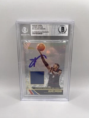 Allen Iverson Signed 2003-04 Topps Jersey Edition Game Used Beckett Auto - Image 1 of 2