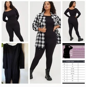 Torrid premium long sleeves Size 4X plus Black Gothic fitted jumpsuit catsuit - Picture 1 of 3