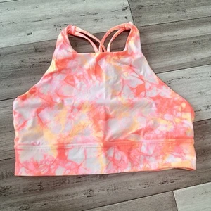 Lululemon ENERGY BH HIGH NECK LONG LINE DUAL SHIBORI GRAPEFRUIT Gr: 12 - Bild 1 von 6