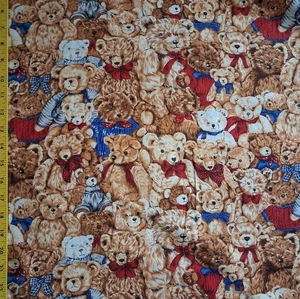 BTY English Teddy Bear Brown Cotton Fabric from David Textiles - Picture 1 of 3