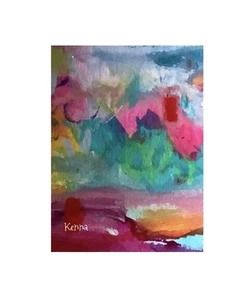 Pintura Aceo Arte Original por Kenna Abstracto 2.5” X 3.5” Firmado - Imagen 1 de 3
