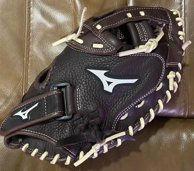 Luva de apanhador de softbol Mizuno GXS 90F2 feminina bolso profundo 34” lance direito - Imagem 1 de 4
