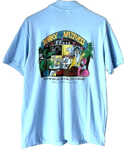 Camisa polo de golf Harry & The Natives Hobe Sound Florida Bar de colección años 90 azul claro - Imagen 1 de 8