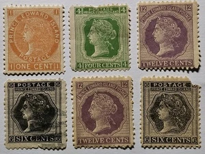 CANADA PRINCE EDWARD ISLAND LOT of 6- 4x MM, 1xMNG, 1xused. Some Faults - Picture 1 of 2