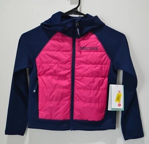 NWT GIRLS MARMOT KID'S VARIANT HOODY NAVY/BERRY FULL ZIP JACKET COAT SZ XS - Picture 1 of 5