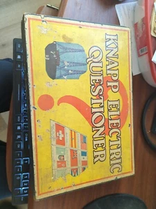 Vintage Knapp Electric Questioner, Wooden Hinged Box, Color/Non Cards, 1930s - Picture 1 of 3