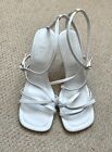 Zara White Strappy Sandals Size 6 / EU 39 Excellent Condition
