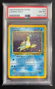 Lapras 10/62 Holo Fossil Pokemon Card PSA 8 - Picture 1 of 2