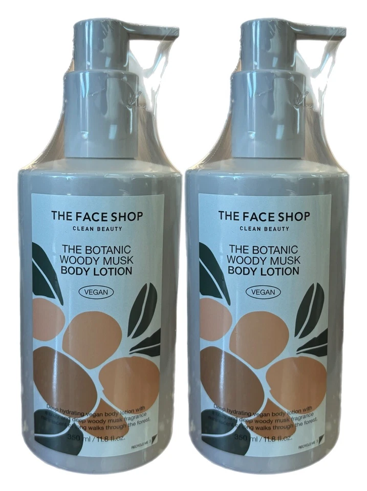 2x THE FACE SHOP Loción Corporal Botánica Woody Musk - 350 ml / 11,8 oz Nueva y SELLADA Foto 1 de 1