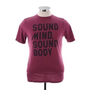 Camiseta Asics Para Hombre Talla Pequeña Sólida Borgoña Manga Corta Cuello Redondo Gimnasio Activo  - Imagen 1 de 6