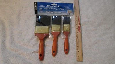 Brand New MintCraft 3 Piece Paint Brush Set 3", 2" & 1.5" For Use All Paints - Изображение 1 из 2