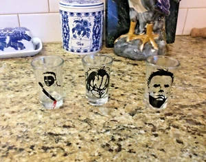 Horror Movie Film Shot Glasses set of 3, Chucky, Jason, Michael Myers’s - Picture 1 of 2